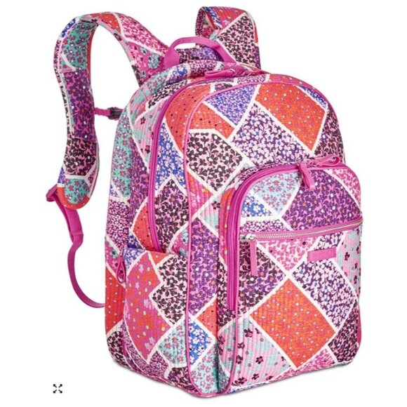Vera Bradley Quilted Patchwork Multicolor Backpack School Travel Bag - Picture 1 of 5